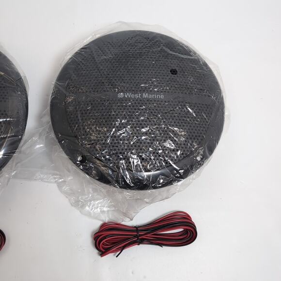 West Marine 1985025l Marine Stereo Speakers Waterproof Set 2 Black WM-6500BK - Picture 3 of 5
